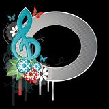 Background with Treble clef.Vector Illustration