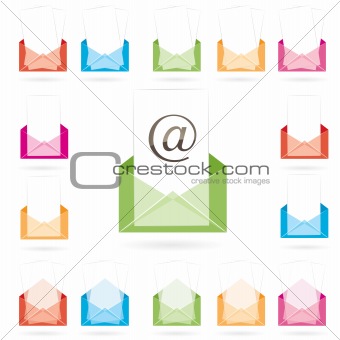 Colorful pink mail with heart . vector illustration