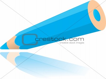 blue pencil drawing line vector illustration isolated on white background
