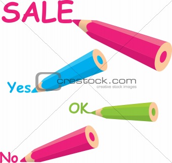 Colourful pencils drawing line vector illustration