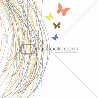 Background with butterfly. Vector illustration