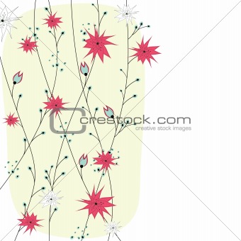Colourful Spring flowers . Vector illustration