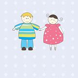 Illustration of Boy and Girl .Vector illustration