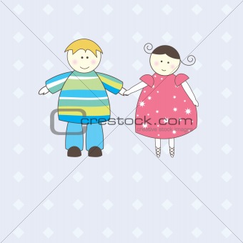 Illustration of Boy and Girl .Vector illustration