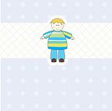 Baby boy arrival card.Vector illustration