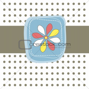 Simple card with flower. Vector illustration