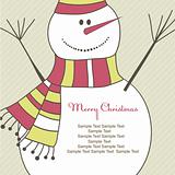Christmas card with Snowman. Vector illustration