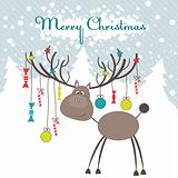 Christmas reindeer. Vector illustration