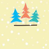 christmas card with tree . vector illustration