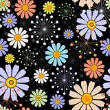 Black seamless floral pattern