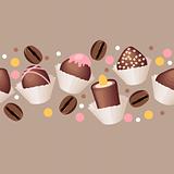Seamless pattern with chocolate sweets