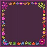 violet vector flowers frame square