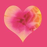 batik valentin heart on pink background
