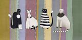 cats on striped background