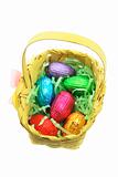 Easter Egg in Bamboo Basket