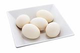 White Eggs on Plate