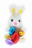 Easter Toy Bunny and Easter Eggs