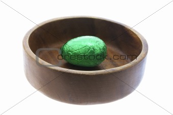 Easter Egg in Wooden Bowl