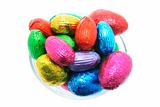 Easter eggs in Glass Bowl
