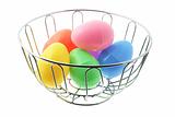 Easter Eggs in Wire Basket