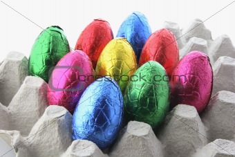 Easter Eggs on Egg Carton