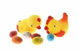 Toy Chicks and Easter Eggs 