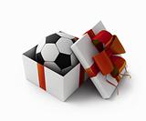 Football in a gift box 
