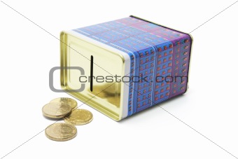 Money Box with Coins