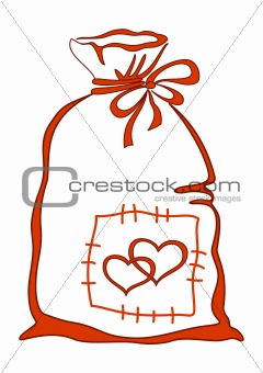 Valentine bag with hearts