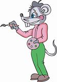 Mouse painter cartoon
