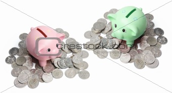 Piggybanks and Coins 