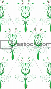 Green White Abstract Flower
