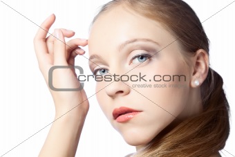 woman on white background