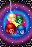 abstract colorful glossy christmas balls
