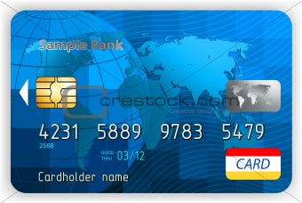 Credit cards, front view. EPS 8
