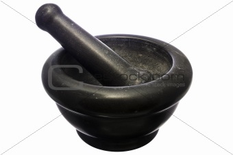 Pestle and mortar isolated over white
