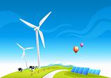 Wind Farm and Solar Panels