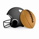 sports helmet with rugby ball