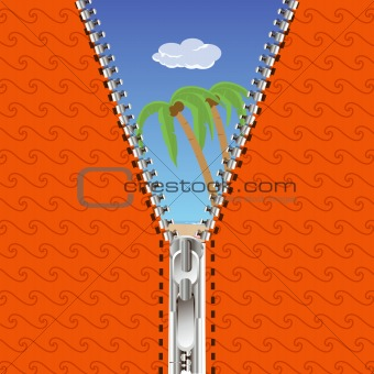 open zip with nature background