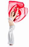 dance woman over white background