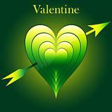 Valentine love hearts green