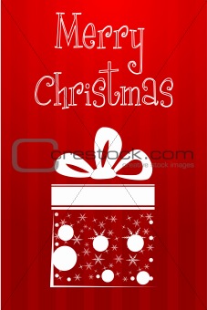 abstract christmas card with gift