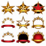 5 stars classic emblems set.