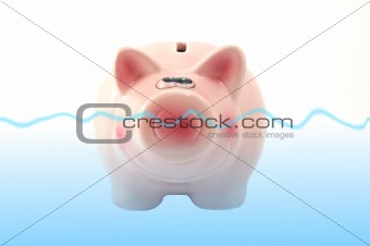 piggy bank swimming in water