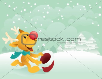 Little Rudolph Catching The First Snow