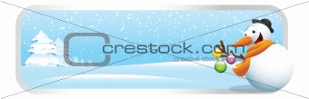 Snowman Christmas Cartoon Banner