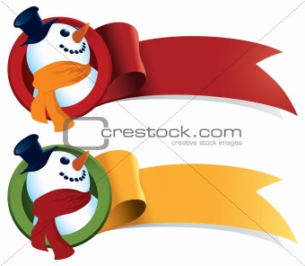 Snowman Christmas Web Ribbon