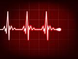 Heart cardiogram with shadow on it deep red. EPS 8