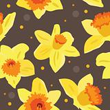Seamless floral pattern with daffodils