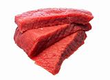 Raw steak isolated over white